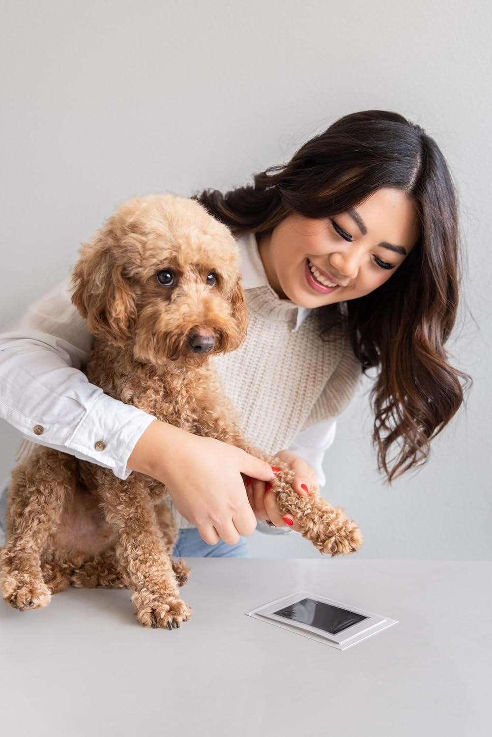 Pearhead Paw Print Clean Touch Ink Pad Kit for Dogs and Cats, Pet Owner Keepsake, DIY Inkless Paw and Nose Print Impression Set, Small/Medium image number 1