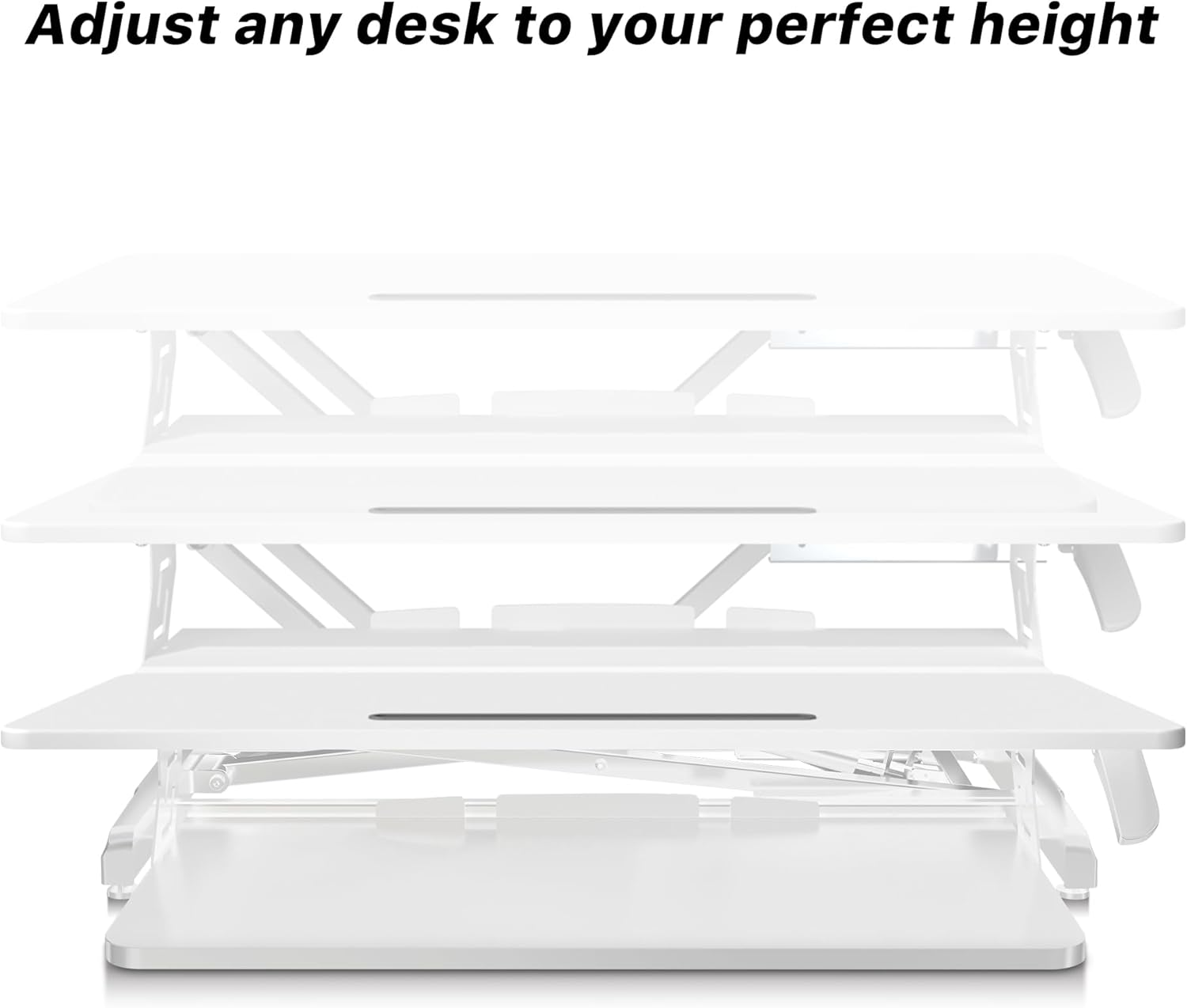 Altus Stand-Up Desk Converter 880Mm Sit-To-Stand Tabletop Riser Workstation White image number 2