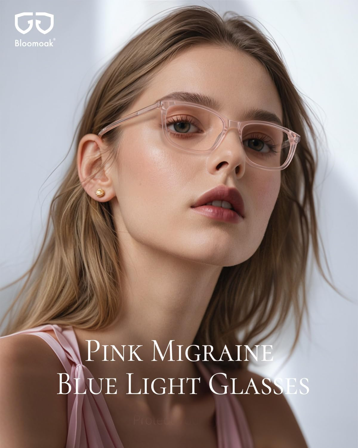 Bloomoak Rose Tinted Migraine Glasses, FL- Flex Light Sensitivity Relief Glasses for Fluorescent LED Glare, Photophobia, Eye Strain image number 5