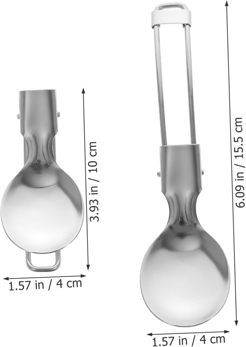 2Sets Travel Folding Cutlery Stainless Steel Utensils Reusable Picnic Silverware Compact Dinnerware for Camping Hiking Outdoor Adventures image number 4