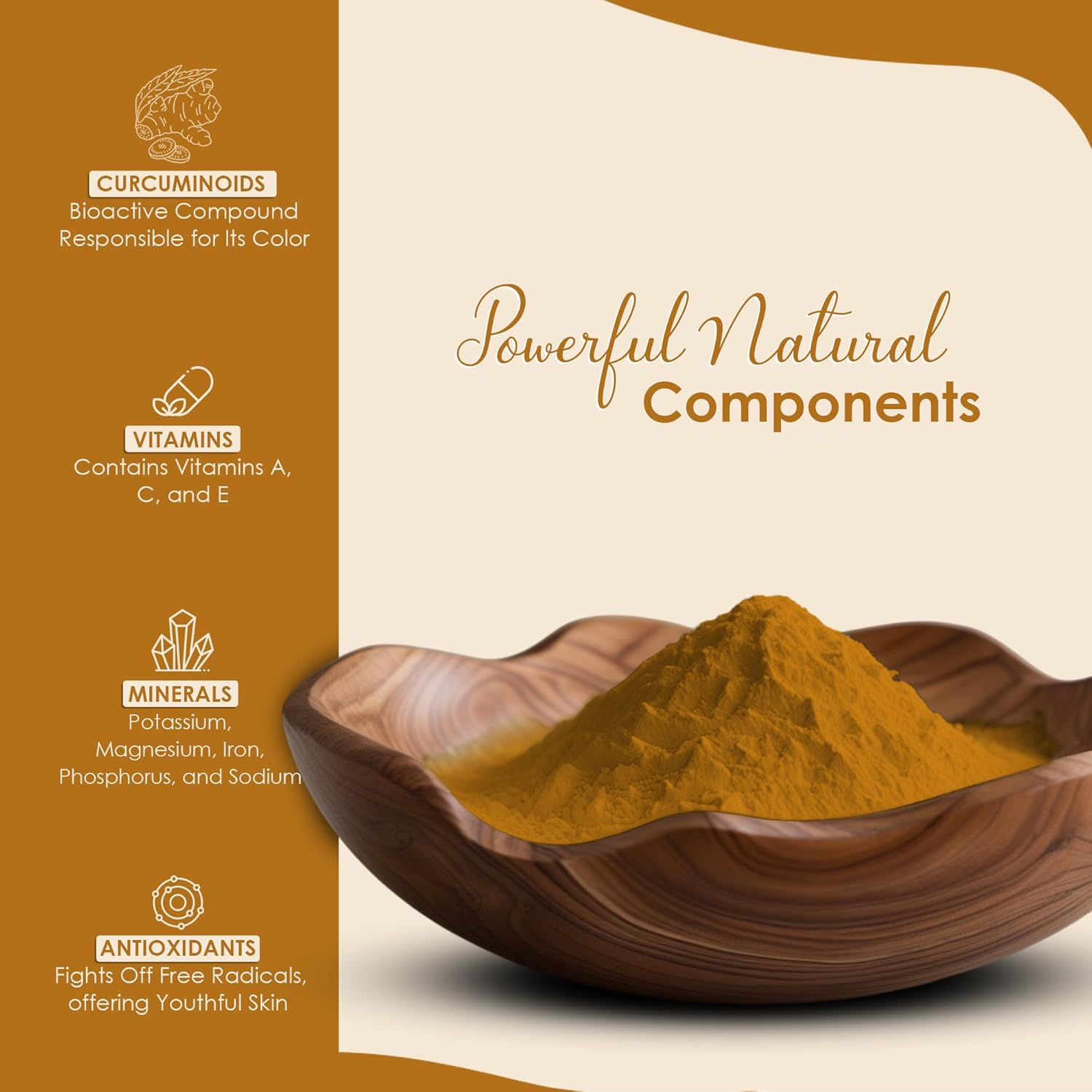 Wild Turmeric Powder by Mi Nature | Kasturi Manjal (Jungli Haldi/Amba Haldi) Powder | Dark Spot, Pigmentation, Tan Removal| Naturally Refreshed Even Skin | 100G(3.5Oz) image number 4