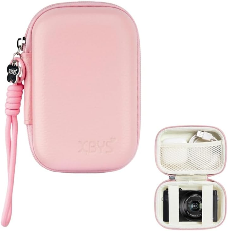 Large Digital Camera Case Compatible with Camkory/For Kodak Pixpro/For Lecran/For Vahoiald/For Canon IXUS 285 HS, Large Travel Cameras Storage Holder for Accessories SD Card (Pink)