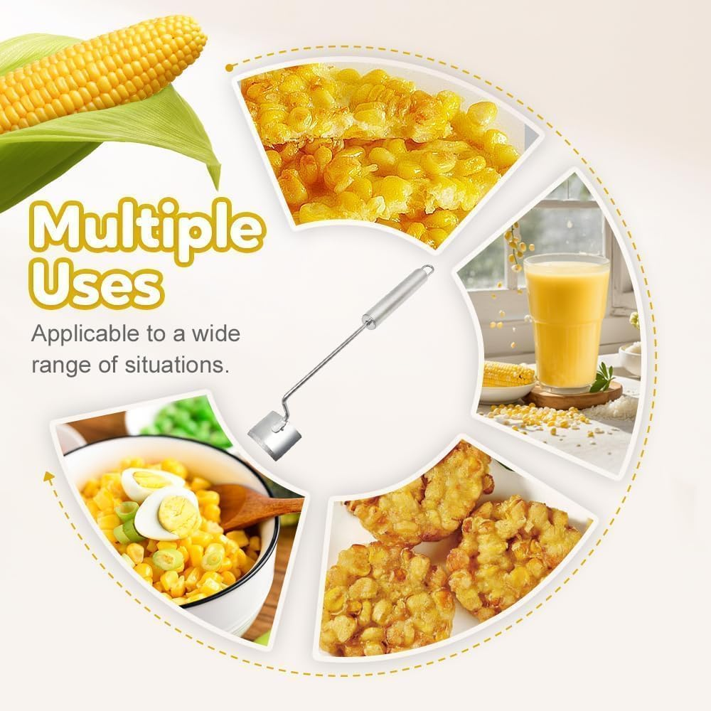 Easy-To-Clean Corn Cob Peeler, Special Peeler for Corn Cobs, Long-Handle Stainless Steel Corn Stripping Tool with Ergonomic Design for Home Kitchen Gadgets image number 6