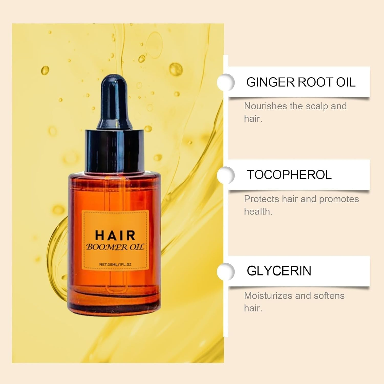 Nourishing Dense Hair Serum Oil, for Frizzy & Dry, Moisturizing and Deep Conditioning,Natural Beauty and Care for All Hair Types image number 5