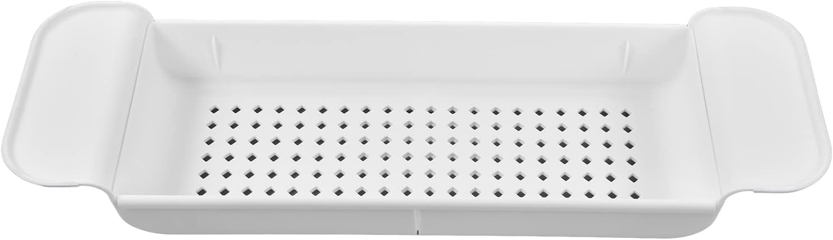 CHICIRIS Bathtub Tray Caddy, Plastic Sink Storage Rack Expandable Bath Organizer Shelf for Kitchen Bathroom, White (White) - White image number 2