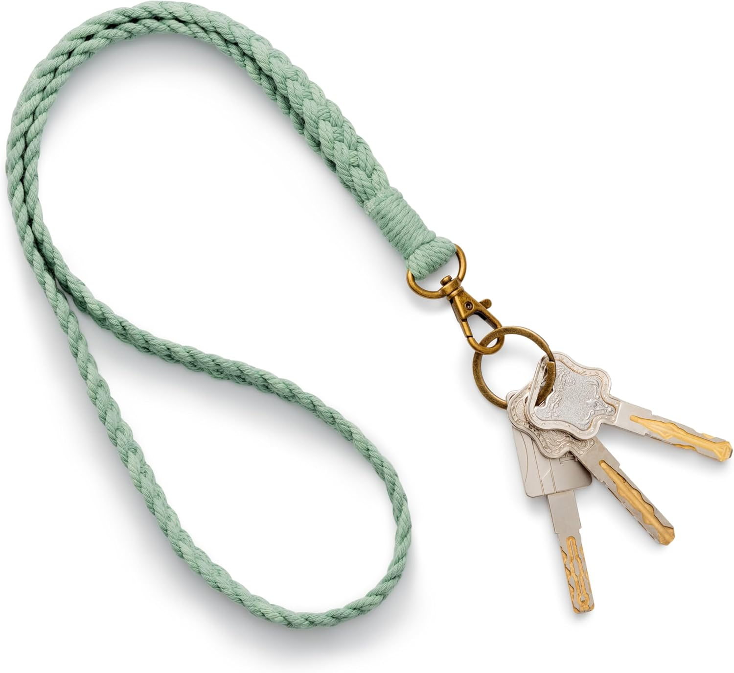 AOKSUNOVA Lanyards for Keys Green Key Lanyard Key Chain for Women Long Lanyard Strap Keychain Holder for ID Badges Card - Black image number 6