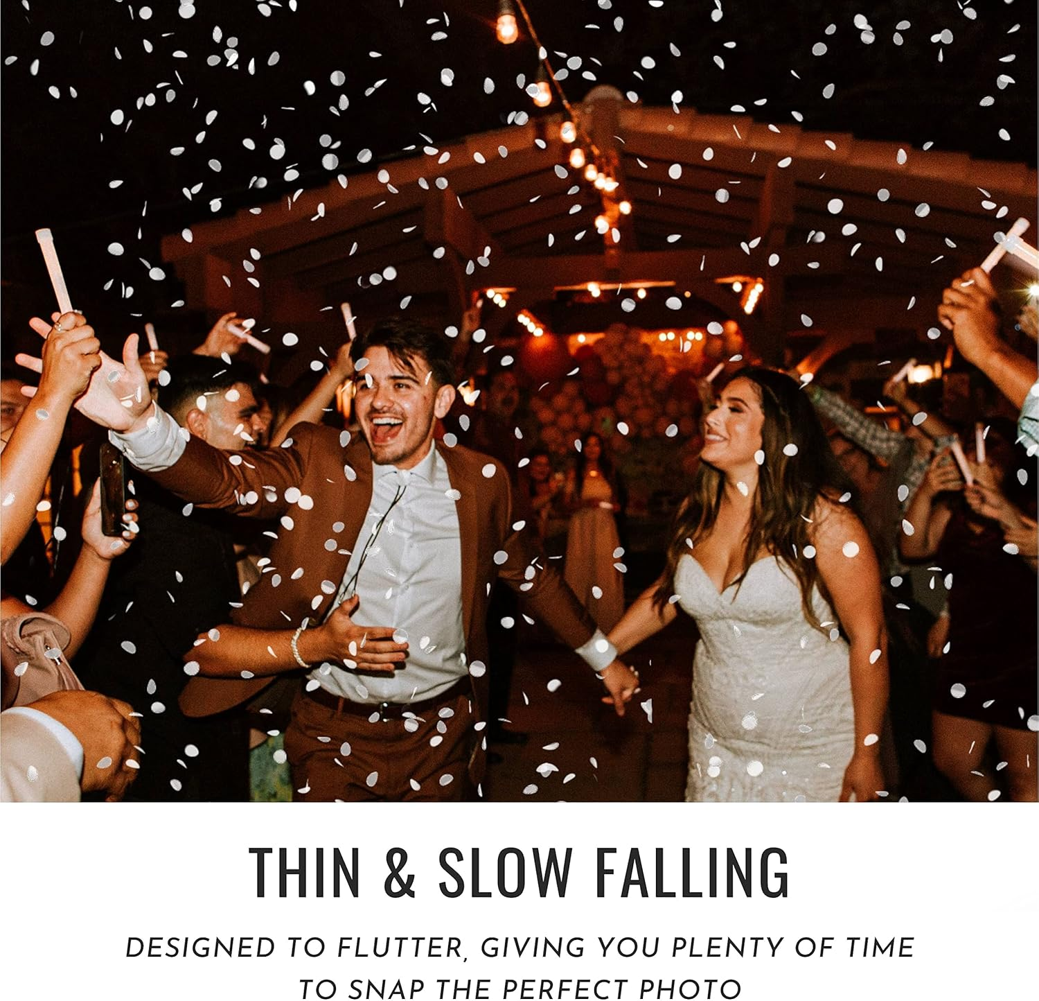 Dissolving Water Soluble Rice Paper Confetti White Wedding Confetti 20000 Pieces 150 Gram 2CM Biodegradable Circle for Send off Outdoor Beach Reception Ceremony Celebration Classic Modern Decoration image number 3