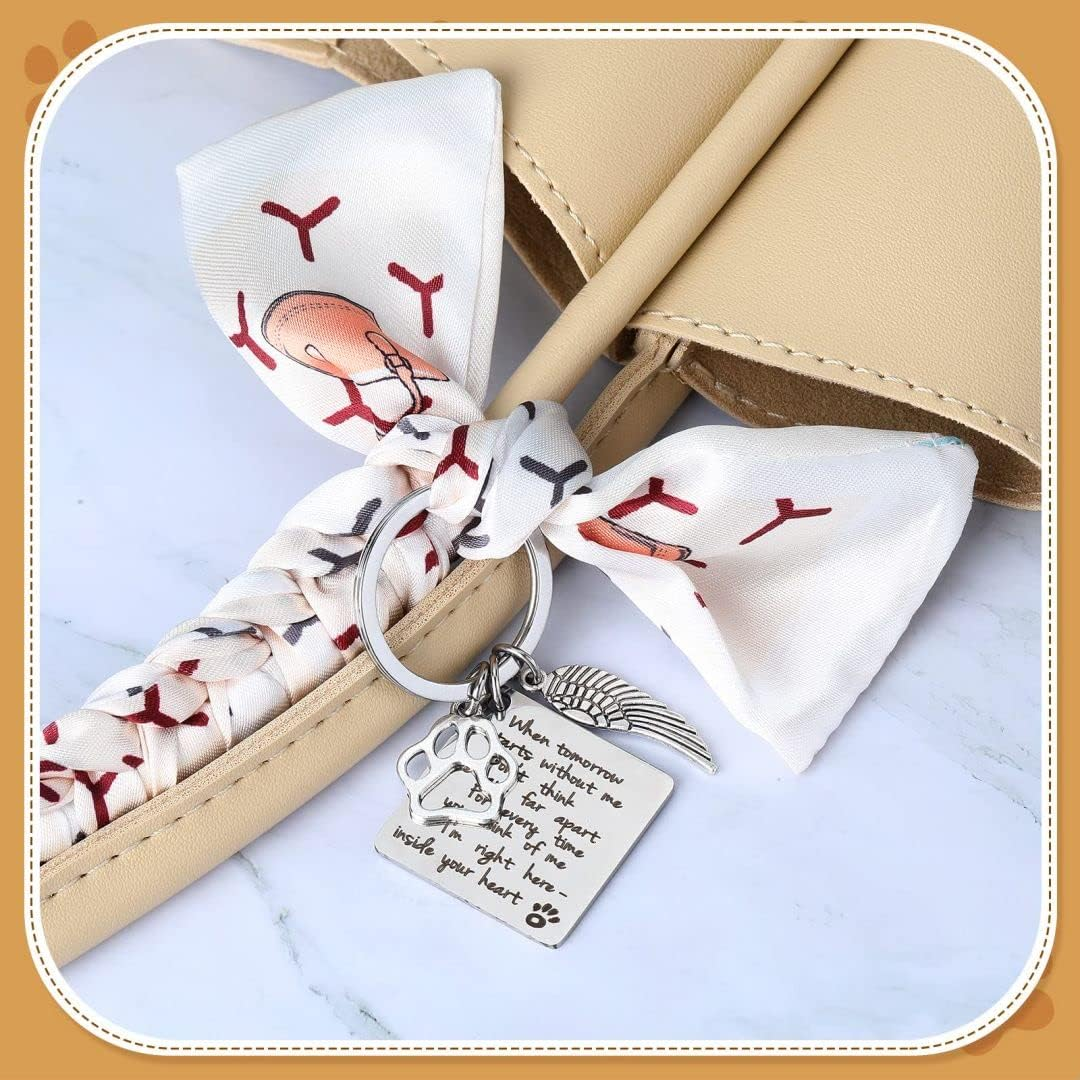 Memorial Keychain with Paw Charm, Keyring for Pets with Paw Prints, Pet Memorial Key Chain, Cat Paw for Car Keys, House Keys, Stainless Steel image number 5