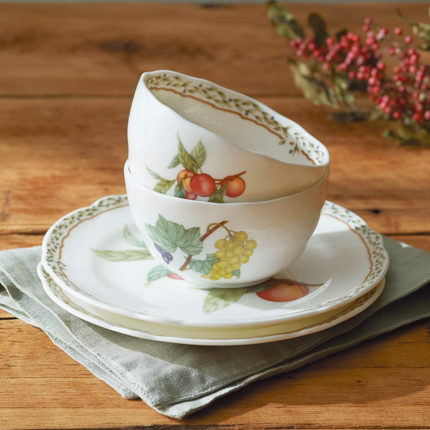 Noritake P97876/4911 Orchard Garden Microwave Safe Bowl (Set of Pairs), 4.3 Inches (11 Cm), 11.8 Fl Oz (350 Cc), 2 Pieces, Bone China image number 6