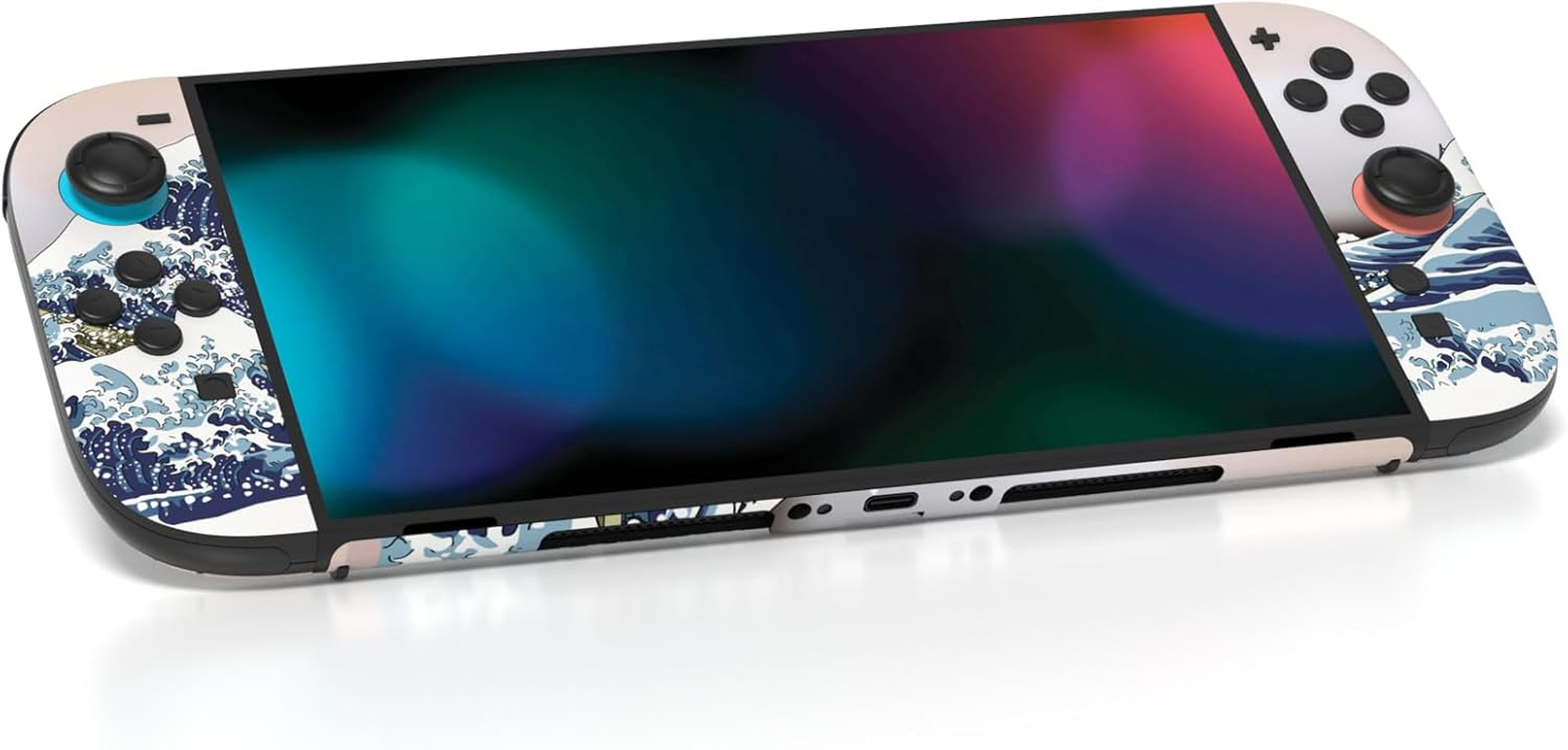 Playvital for Nintendo Switch 2 Skin Full Set (2-Pack) - Protective Vinyl Decal Stickers for Switch 2 Console, Joycons, Handle Grips & Dock | No Residue, Anti-Scratch - the Great Wave image number 3