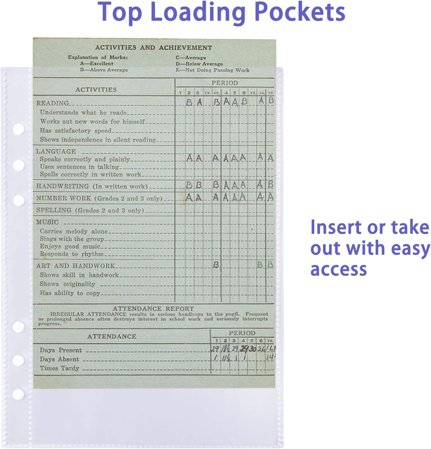 A5 Planner Inserts, 30 Pieces Clear Waterproof Pocket Protector Binder Sleeves, Page Protectors for Cards, Photocard Files, 6 Ring A5 Binder image number 3