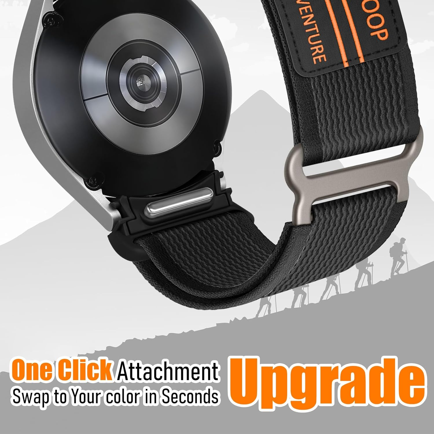 Trail Loop for Samsung Galaxy Watch 7/6/5/4 40Mm 44Mm Women Men, One Click Rugged Sport Band Soft Nylon Wristband for Galaxy Watch 6 Classic 43Mm 47Mm/Fe/5 Pro 45Mm/4 Classic 42Mm 46Mm image number 6