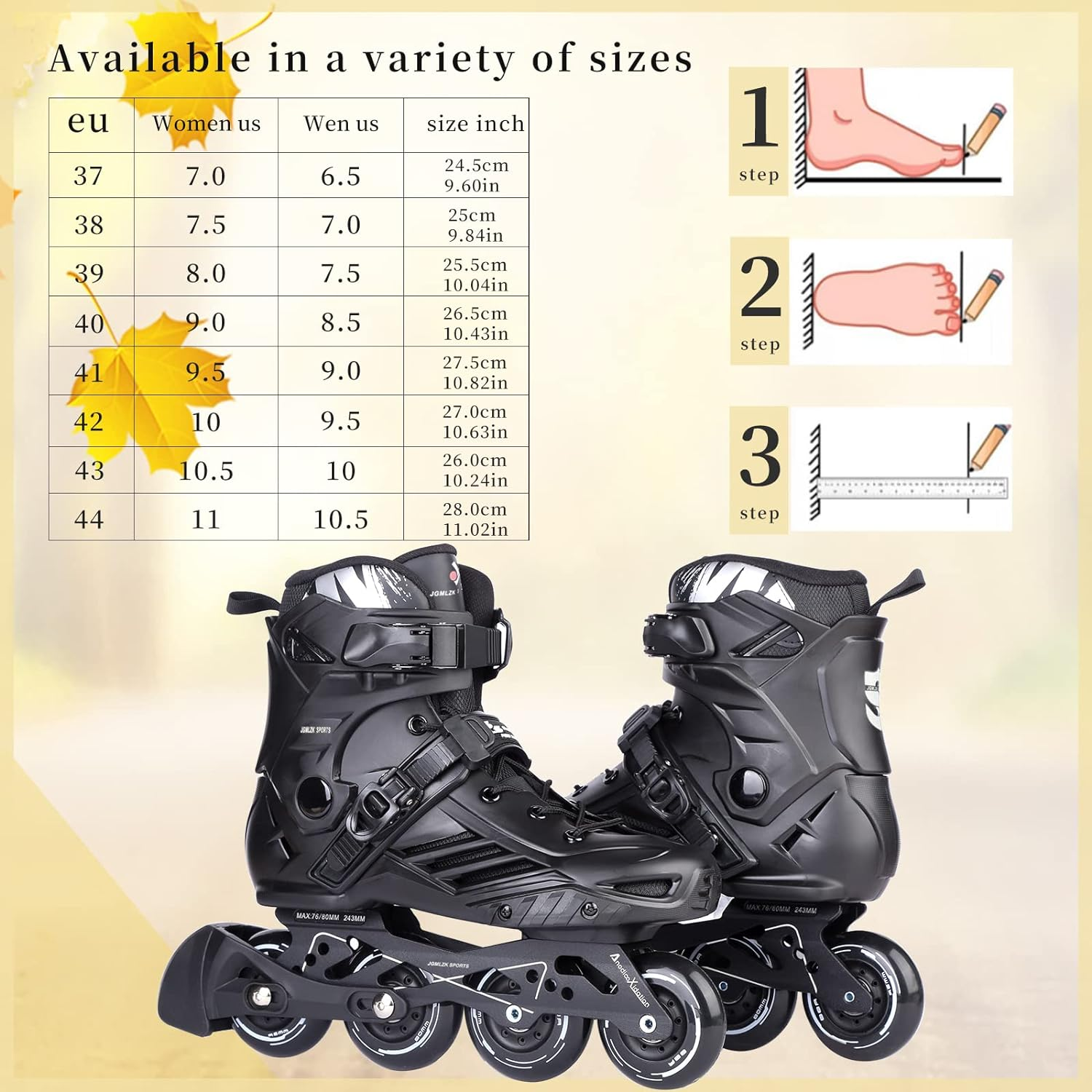 Inline Skates, High Performance Outdoor Fitness Inline Skates for Women Men Adult image number 3