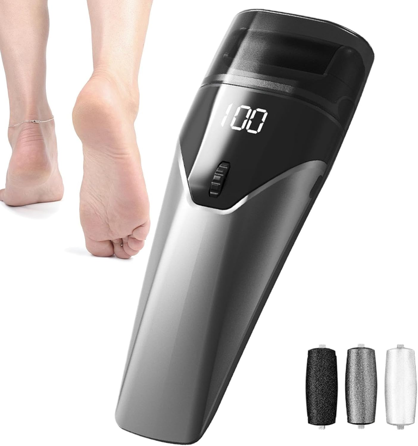 Foot Scrubber Electric | Scrubber Electric Foot File USB Charging - Men Women Pedicure Tool Feet Scraper with Auxiliary Light for Student Dormitory, Travel