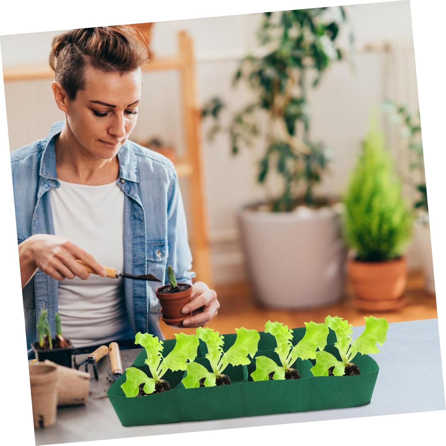 Toddmomy Felt Garden Bed Planting Holder Grow Bags for Vegetables and Herbs Nonwoven Breathable Design for Healthy Root Growth image number 6