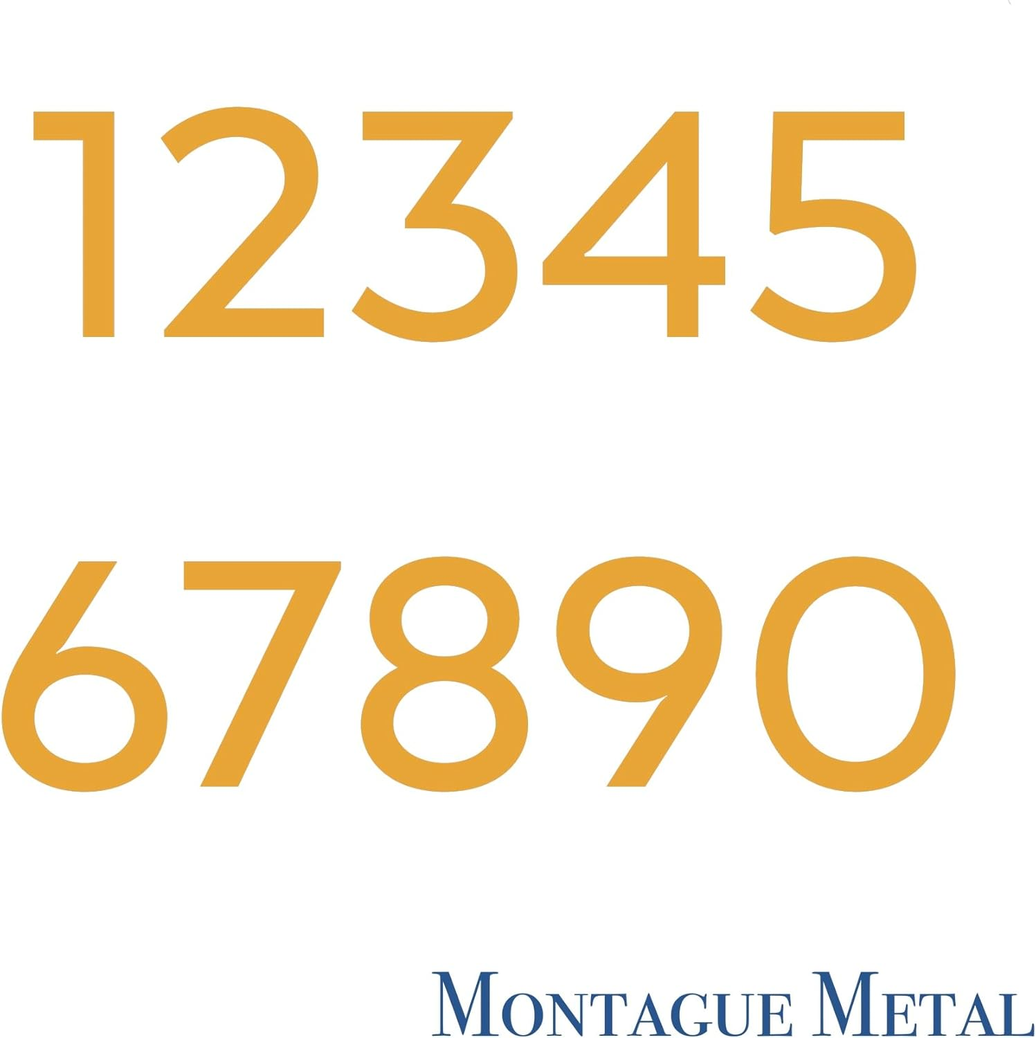 Montague Metal Products MHN-12-F-GD1-3 Solid Brushed Aluminum Modern Floating Address House Numbers, 12", Powder Coated Gold image number 4