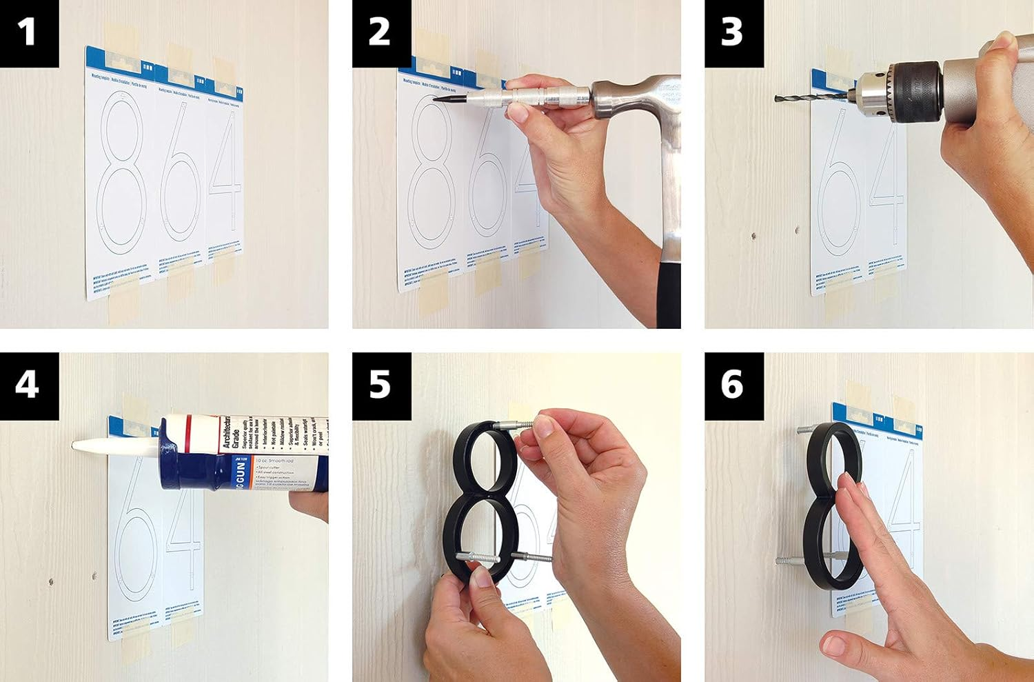 Distinctions 844705 Upgraded 5" Brushed Nickel Floating House Number 5 image number 6