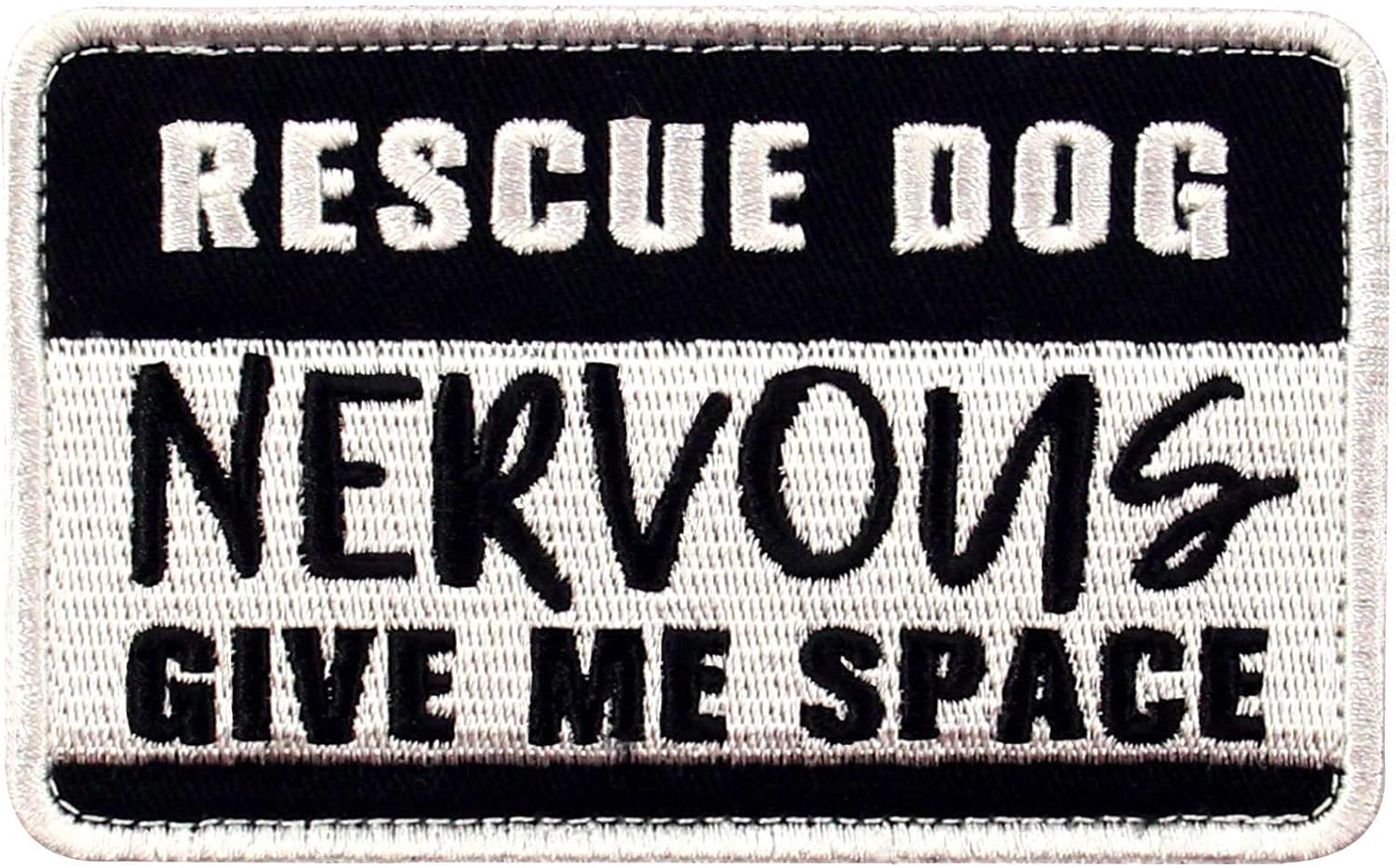 Tailwag Planet Rescue Dog Nervous Give Me Space Morale Tactical Patch Embroidered Badge Fastener Hook & Loop Emblem