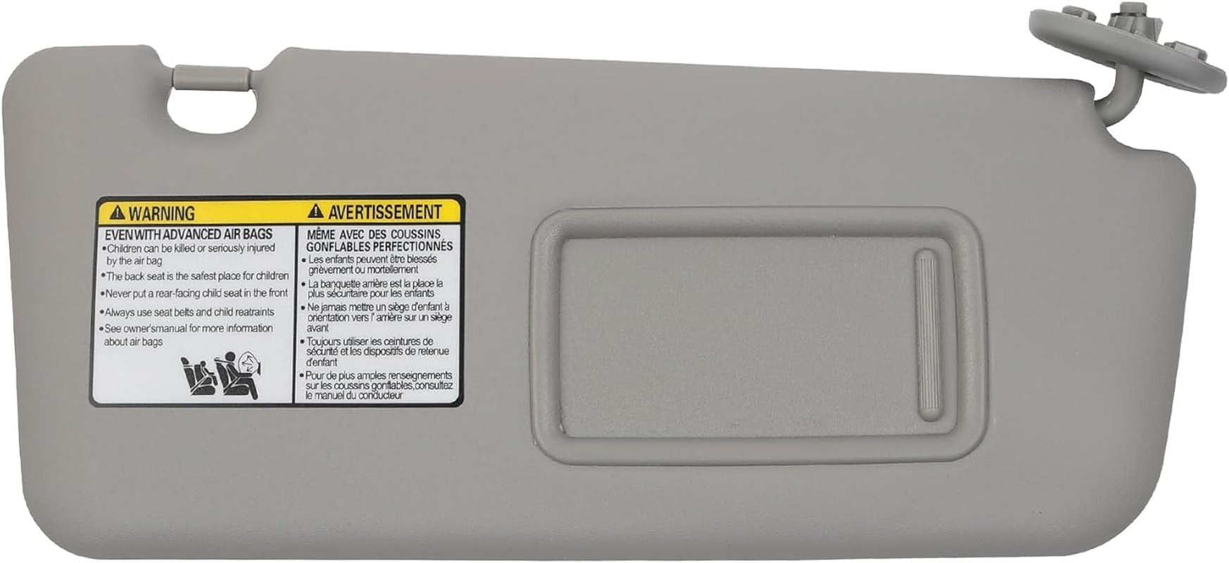 Dasbecan Right Passenger Side Sun Visor Compatible with Toyota RAV4 2004-2005 Sunvisor Replacement (Gray) image number 3