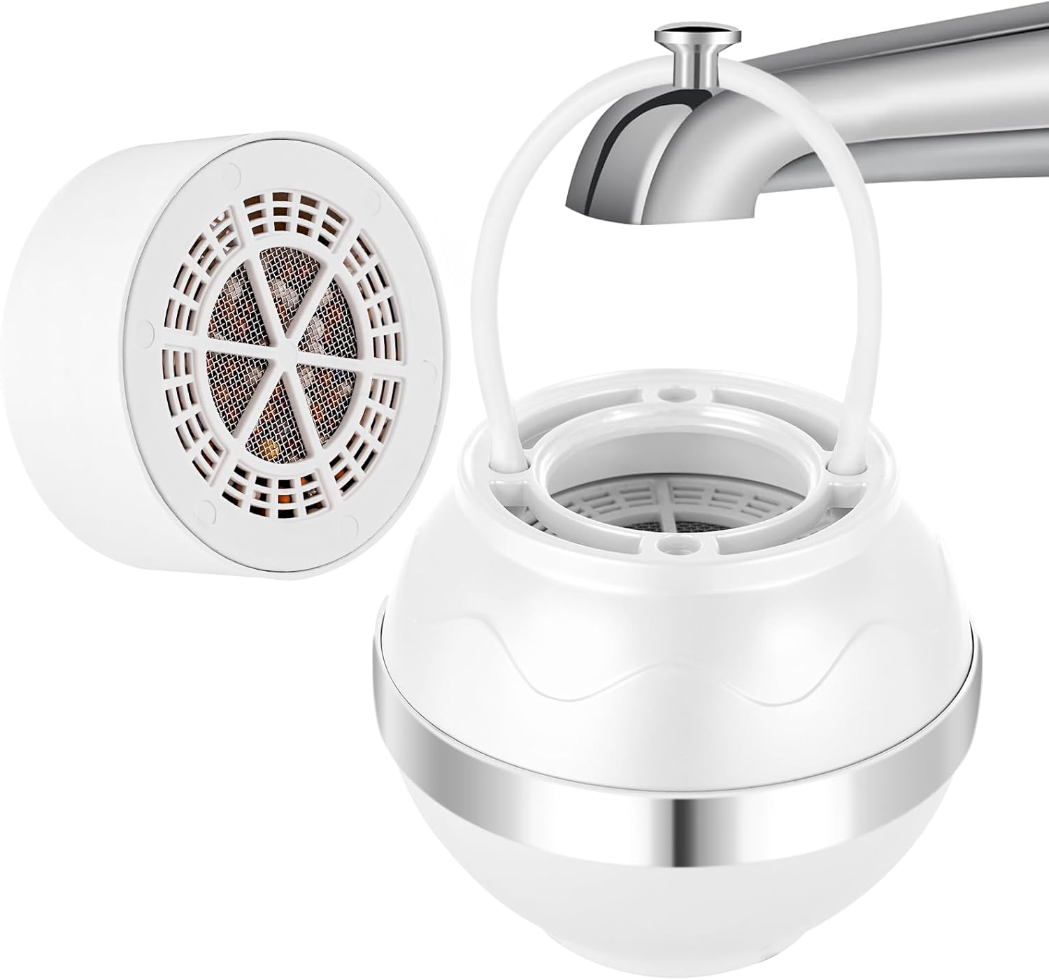 Bath Water Filter for Tub,Hardwater Softener for Tub to Remove Lead,Chlorine and Fluoride,Bpa Free Showerhead Filter Purify Your Bathwater for Healthier Skin and Hair