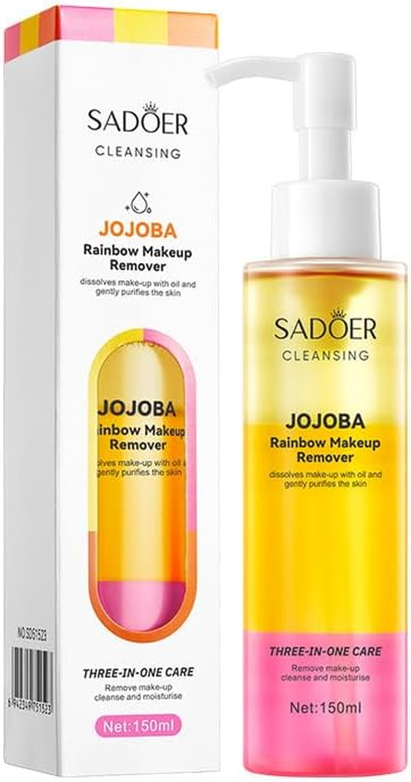 SADOER Rainbow Makeup Remover, Three-In-One Care Cleansing Oil, 150Ml, Fast Dissolving Formula with No Residue, Moisturizing image number 2