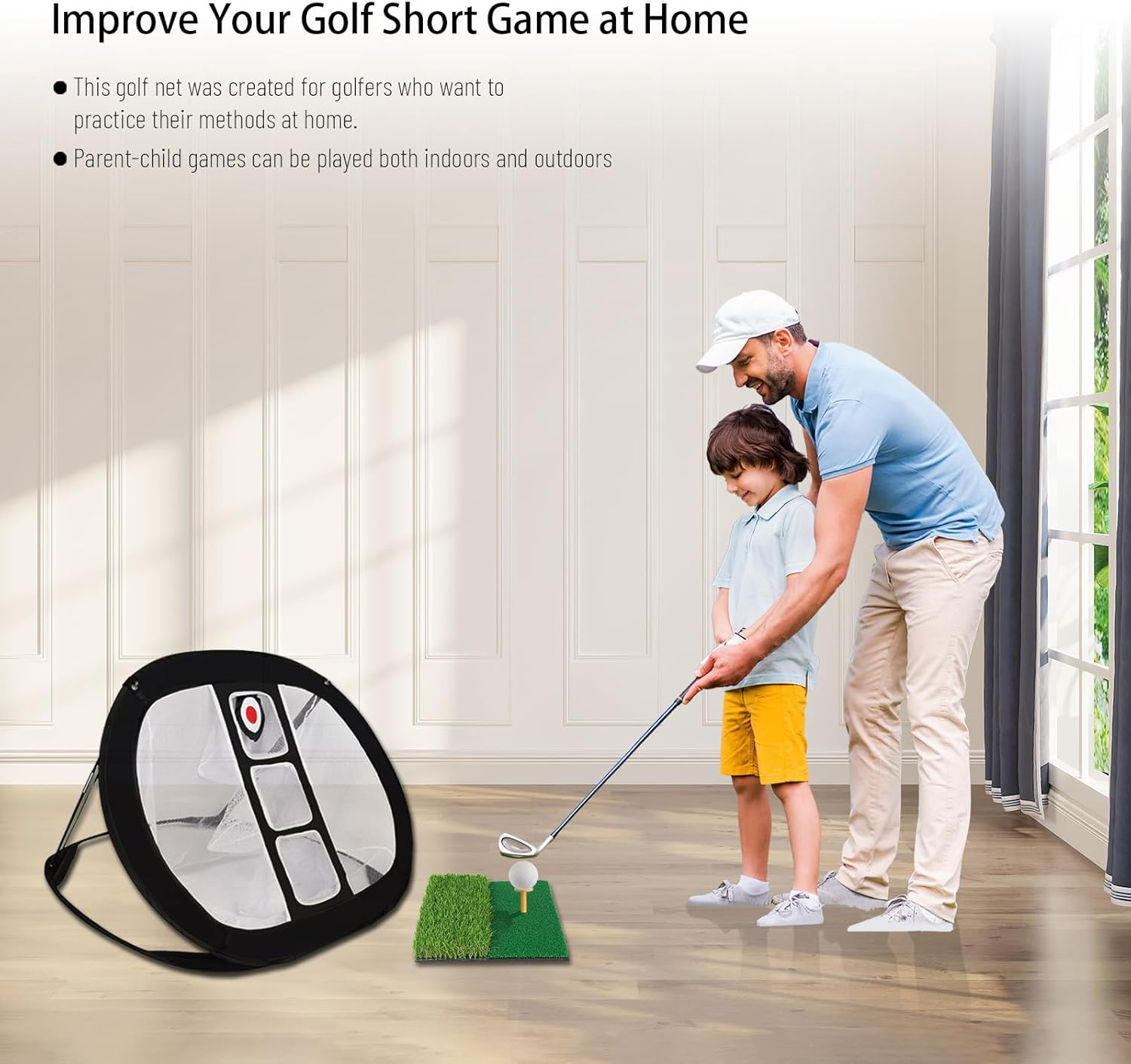 Golf Chipping Net with Sandbags - Stable Indoor/Outdoor Golf Practice Net for Backyard Accuracy and Swing Training, Portable Design, Parent-Child Activities image number 5