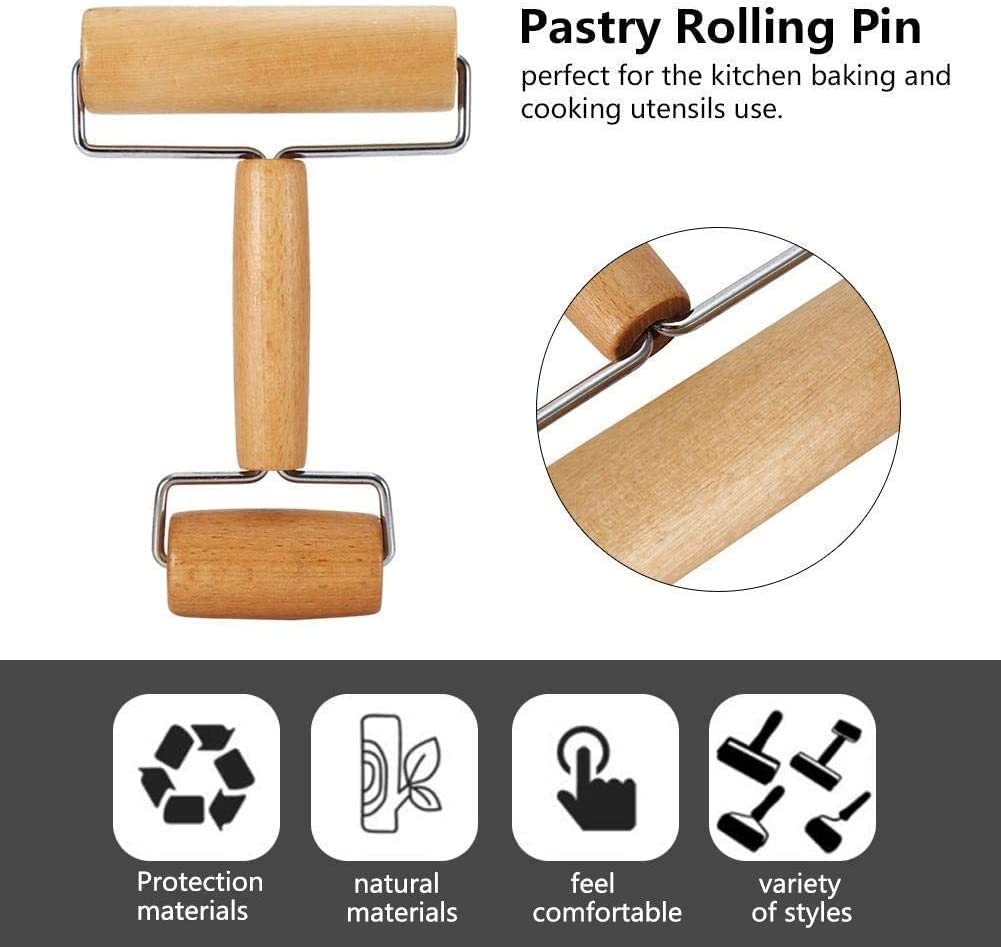 Smooth Rolling Pin - Pastry and Pizza Double Dough Baker Roller Metal Kitchen Utensils Ideal for Baking Dough, Pizza, Pie, Pastries, Pasta and Cookies image number 2