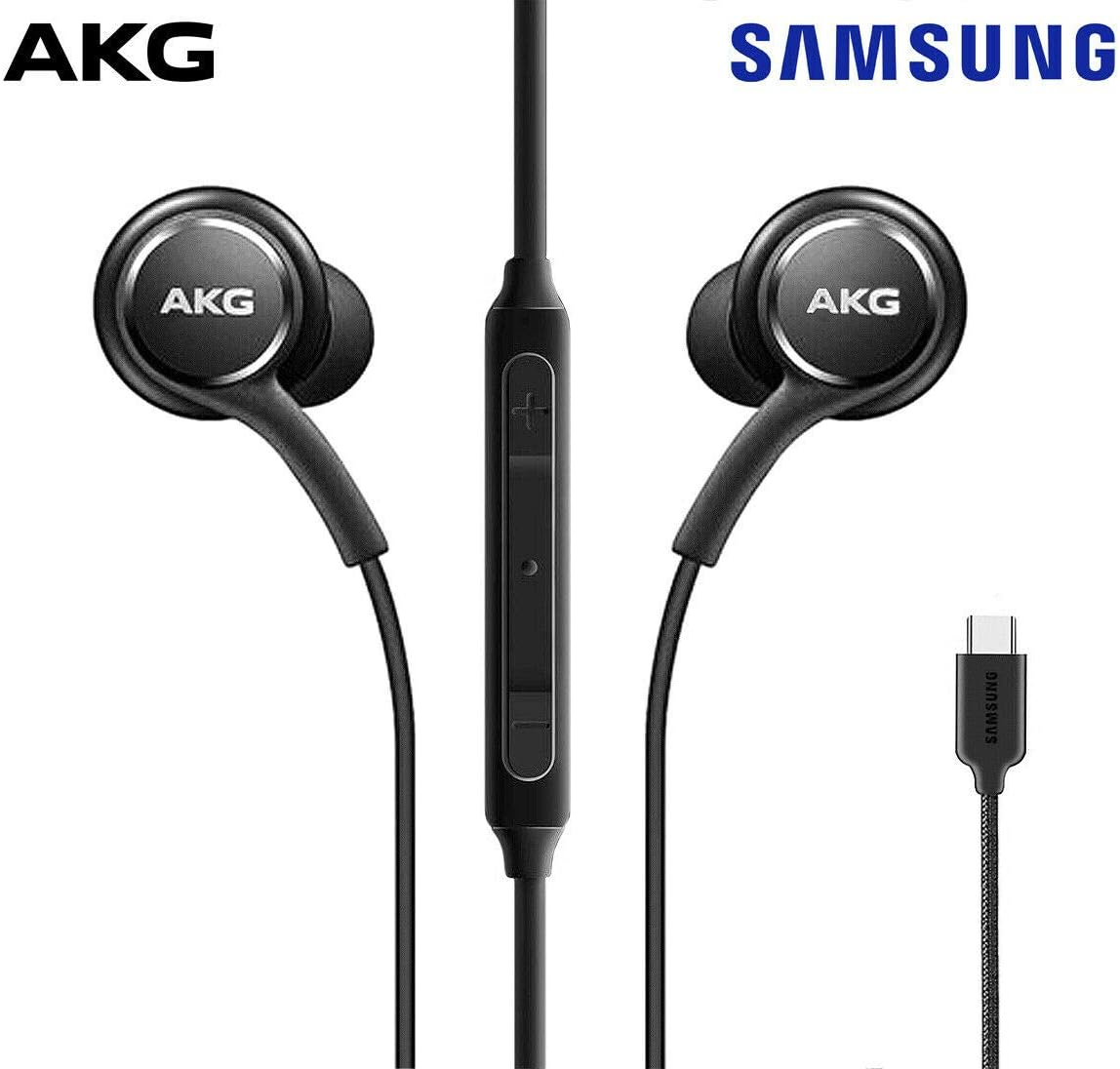 In-Ear AKG Wired Earbuds with Microphone &ndash; USB-C Earbuds with Braided Cable &ndash; AKG Headphones with Mic Compatible with Samsung Galaxy S24 Ultra, S24+, S24, S23, S22, S21, S10, S10E & Iphone 15 Series image number 1