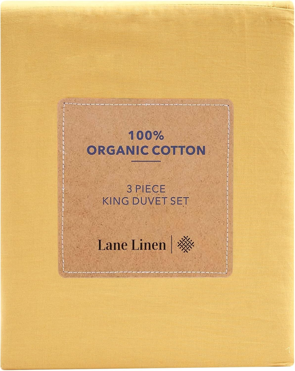 Lane Linen 100% Organic Cotton Duvet Cover 3-Piece Set (1 Duvet Cover, 2 Pillowcases), Cocoon, Queen Quilt Cover
