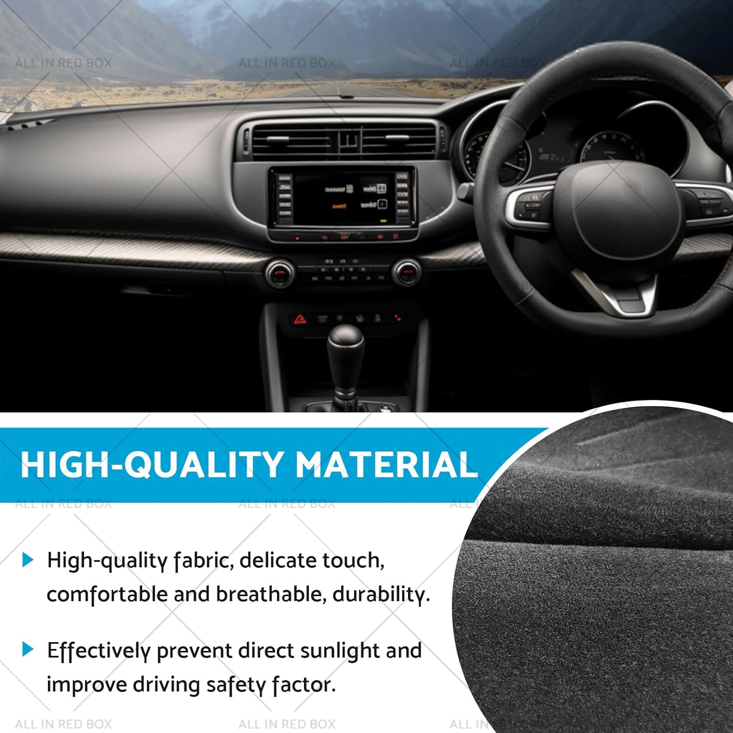 KAKA AUTO PARTS Dash Mat Dashboard Cover Non-Slip Carpet Compatible with Mitsubishi Lancer CJ CF EVO 2006-2019 image number 2