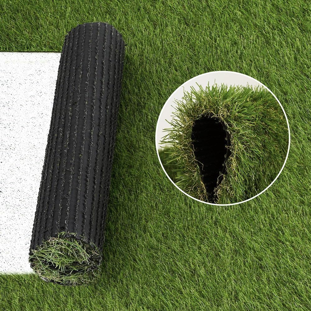 Primeturf Artificial Grass 10SQM Roll 1X10M 35Mm Pile Height Synthetic Turf Mat Fake Plants Yarn Lawn, Home Decor Garden Backyard Patio Indoor Outdoor Wall, Olive Green with 6 Year Warranty