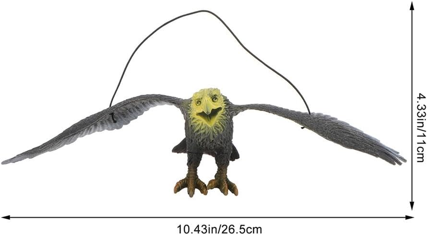 STOBAZA Owl Decoy, Lifelike Flying Hawk Decoy with Hanging Strings, Eagle Shaped Bird Deterrent, Fake Scarer, Cat Bird for Garden Decoration