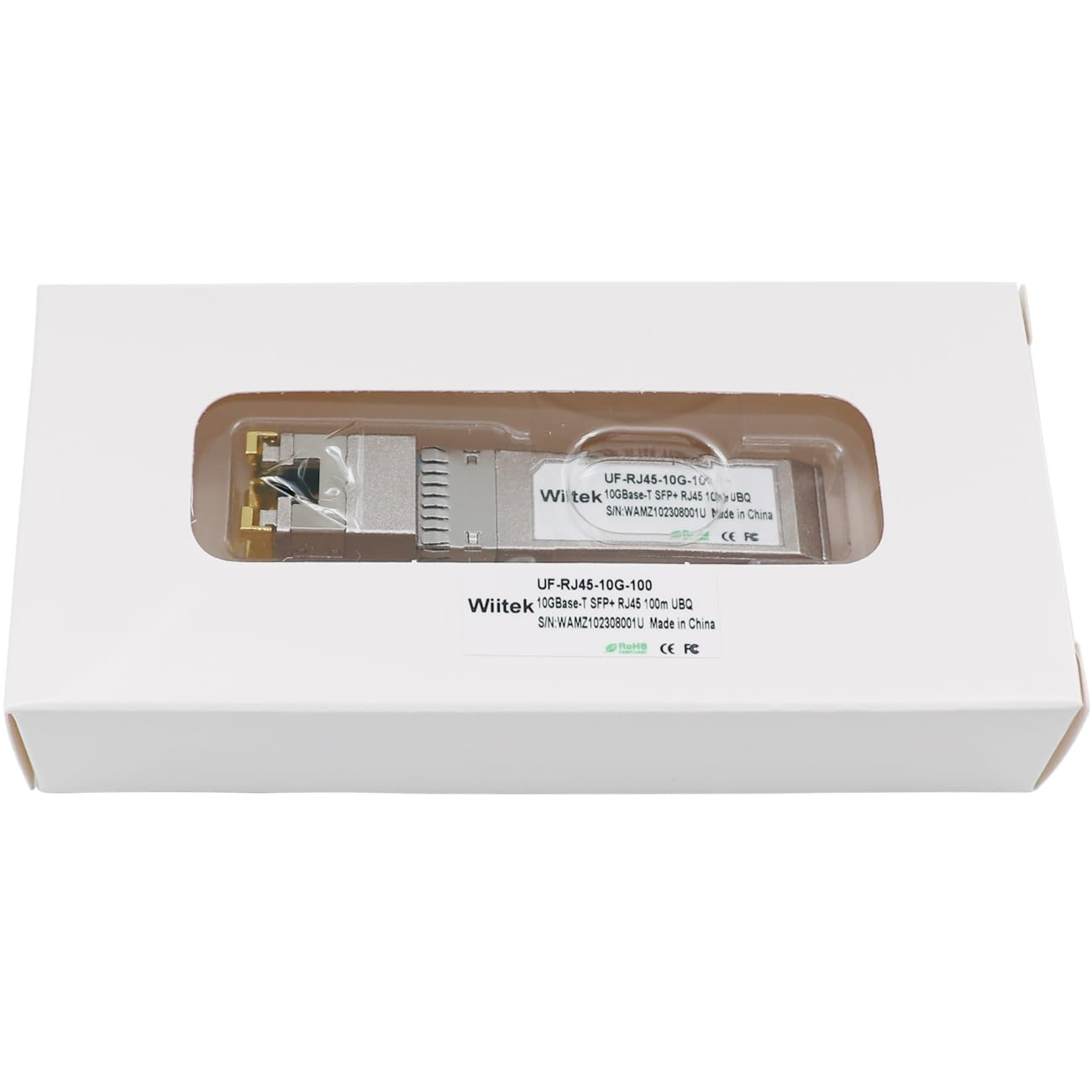 Wiitek 100 Meters, 10Gb SFP+ to RJ45 Module, 2.5G/5G/10Gbase-T Ethernet Copper Transceiver for Ubiquiti UF-RJ45-10G, Plugin 10Gb SFP+ Port, Low Power Consumption