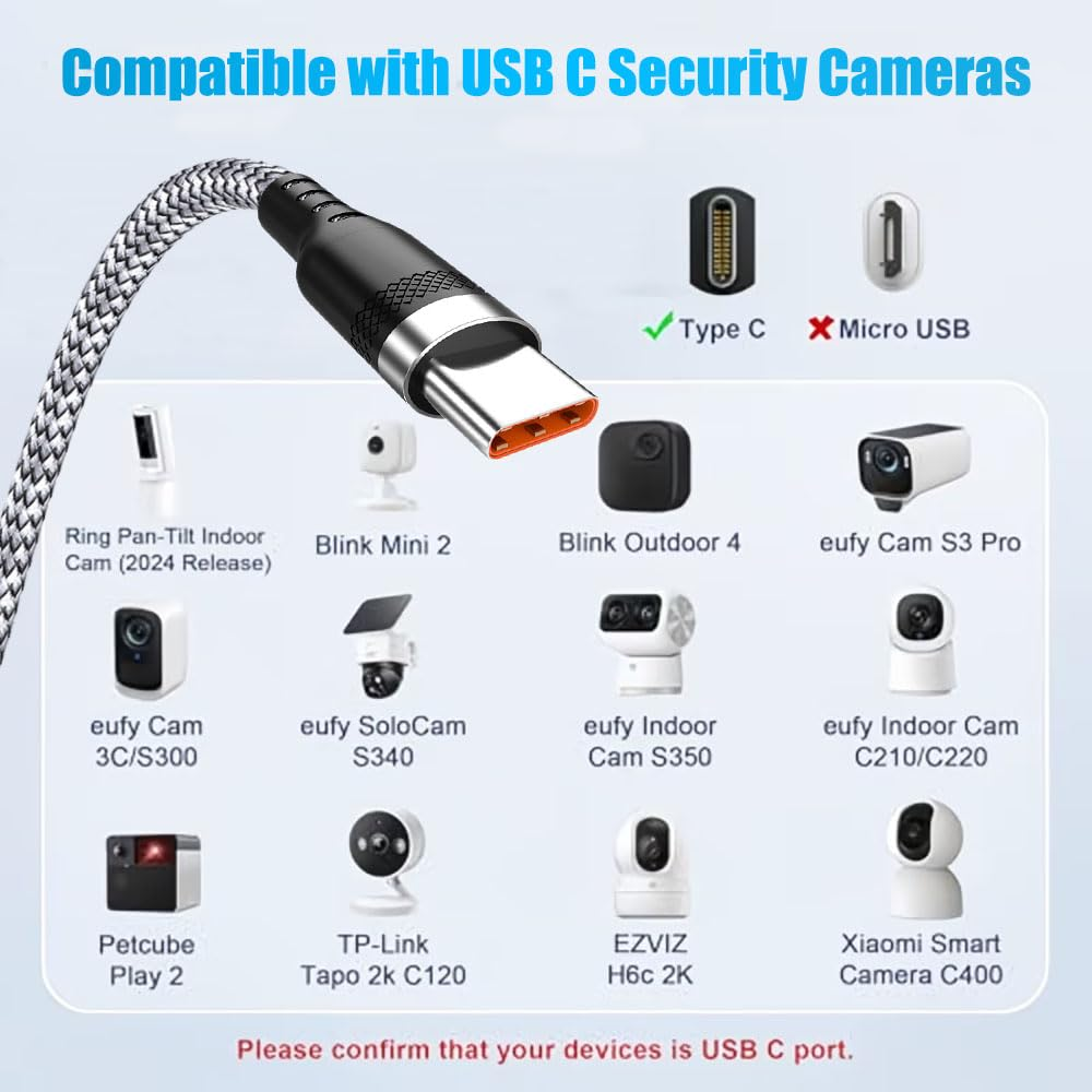 USB-A to USB-C Cable, 2-Pack Fast Charging Braided Type C Charger Cord, Durable Long USB C Cable for Smartphones, Tablets, and All USB-C Devices (1M-2PACK) image number 5