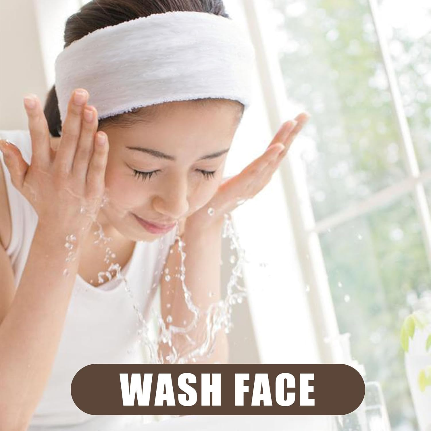 Batheidon Pack of 6 Headbands Jogging Women'S Sports Hair Band, Women'S Summer Hair Band, Black, Elastic, Soft and Non-Slip Headbands for Gym, Yoga and Running, Polyester and Elastane image number 5