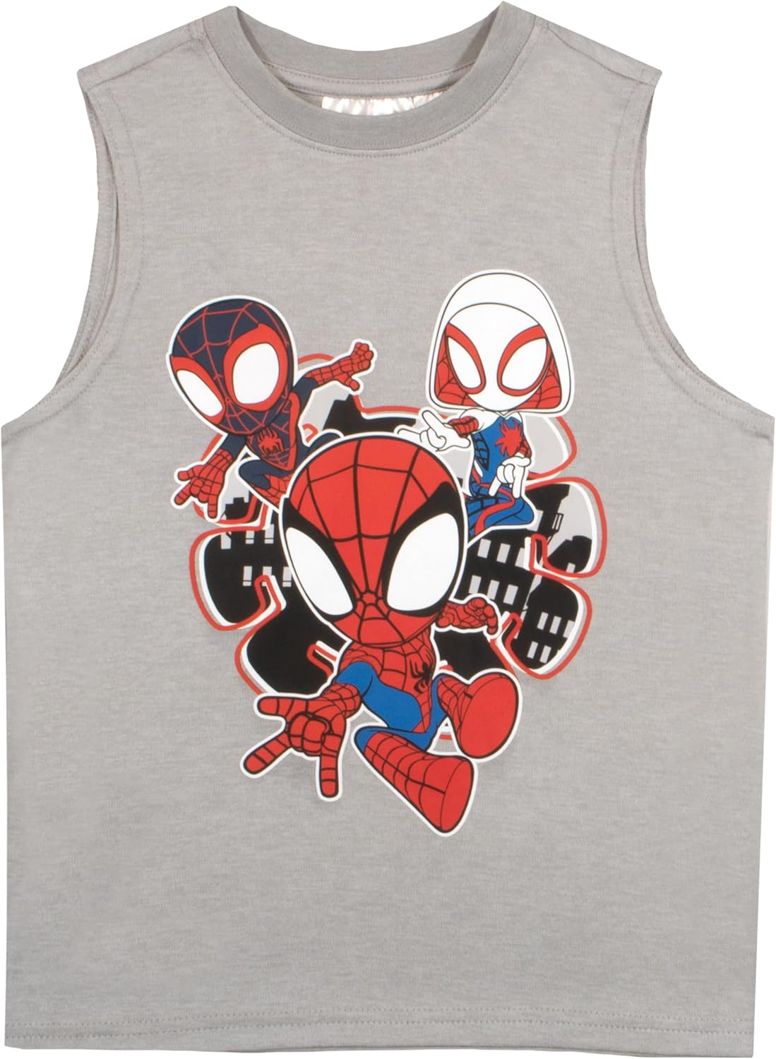 Marvel Spidey and His Amazing Friends 3 Piece Boys Short Set Spider-Man Shirt Tank Top and Shorts Set Spiderman 3 Pack image number 4