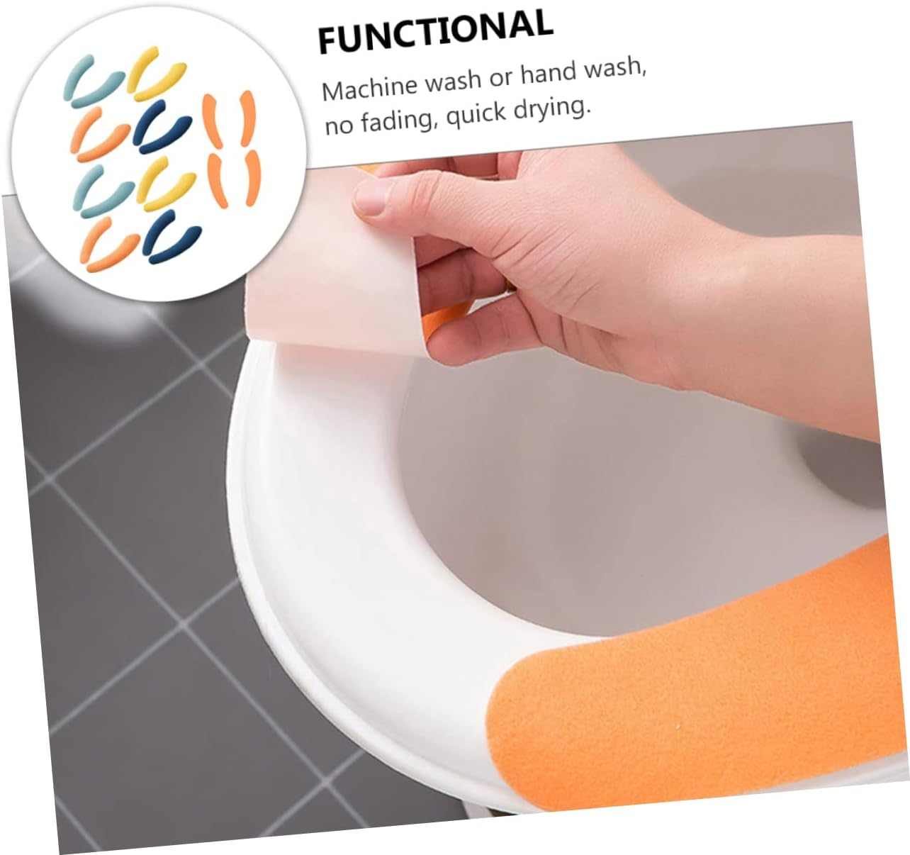 Angoily Toilet Seat Warmer Cover Mat Washable Toilet Seat Covers for Boys and Girls Random Color image number 3