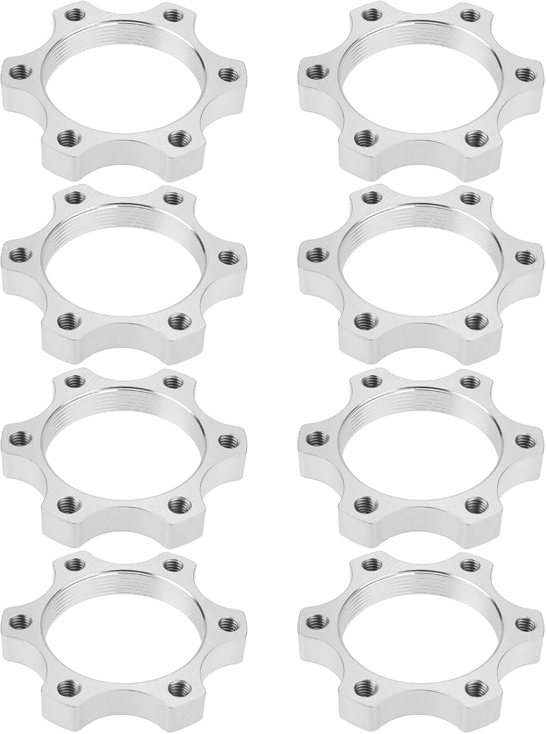 Emsea 8Pcs Bike Freewheel Threaded Hubs Disk Brake Rotors 6 Bolt Flange Adapters Aluminium Alloy Brake Thread Conversion Rotors image number 4