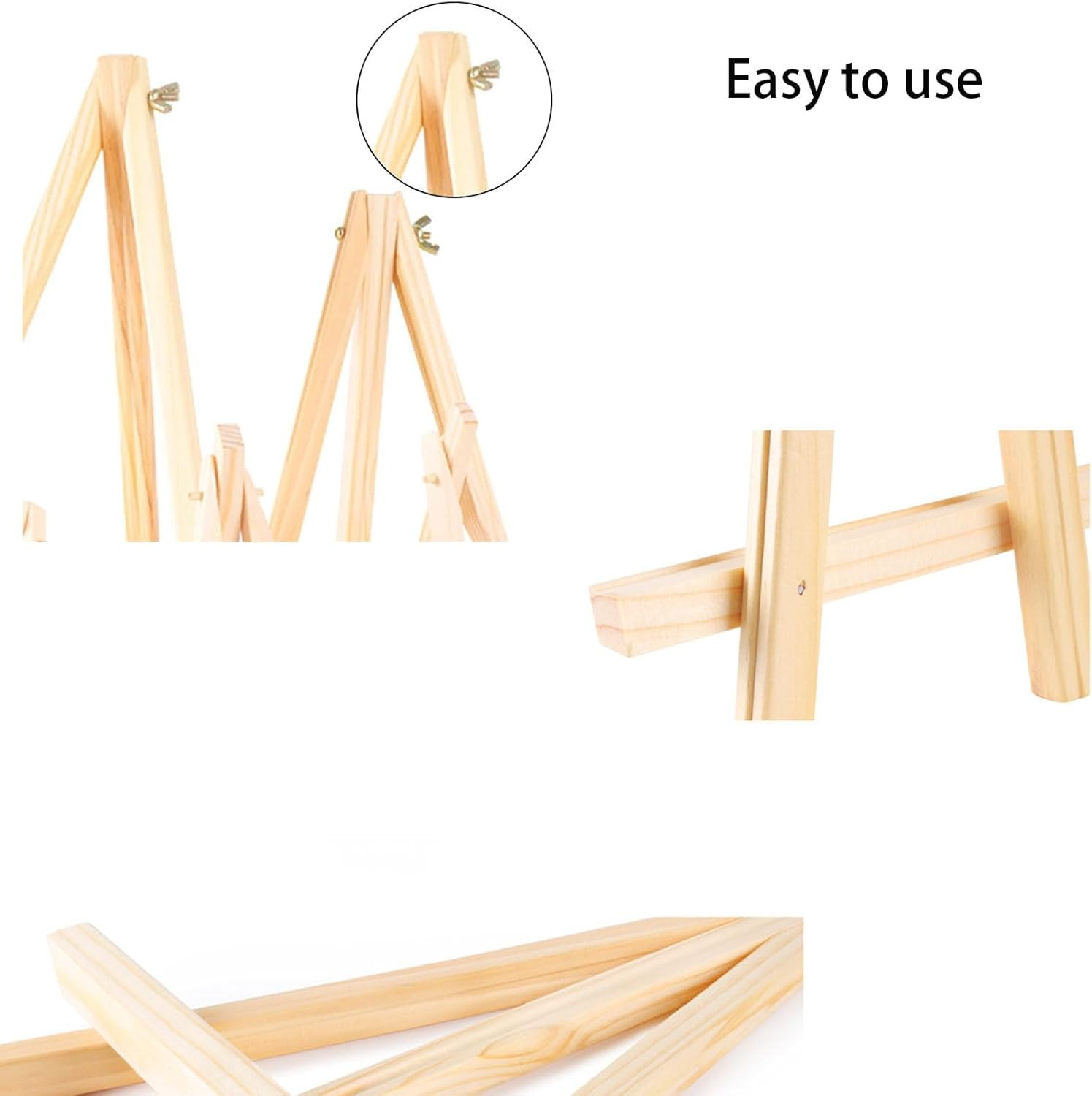 9 Inch Wood Easels, Mini Wood Easels for Painting Canvases, Art, Crafts, Tripod Easel Stand Kids Student Tabletop Easels for Painting(4Pcs) image number 2