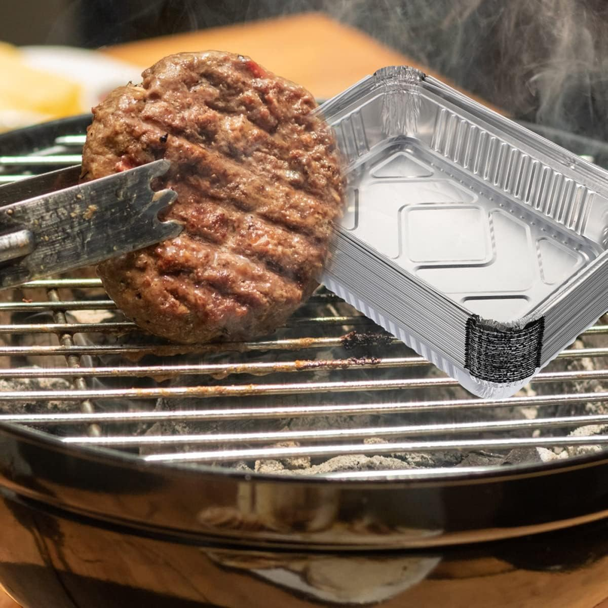 20 Pack Weber Drip Pans Compatible with Spirit, Q, Genesis and Genesis II LX 200 300 Series, Disposable Aluminum Foil BBQ Grease Trays, 8.5 X 6 Inch image number 5