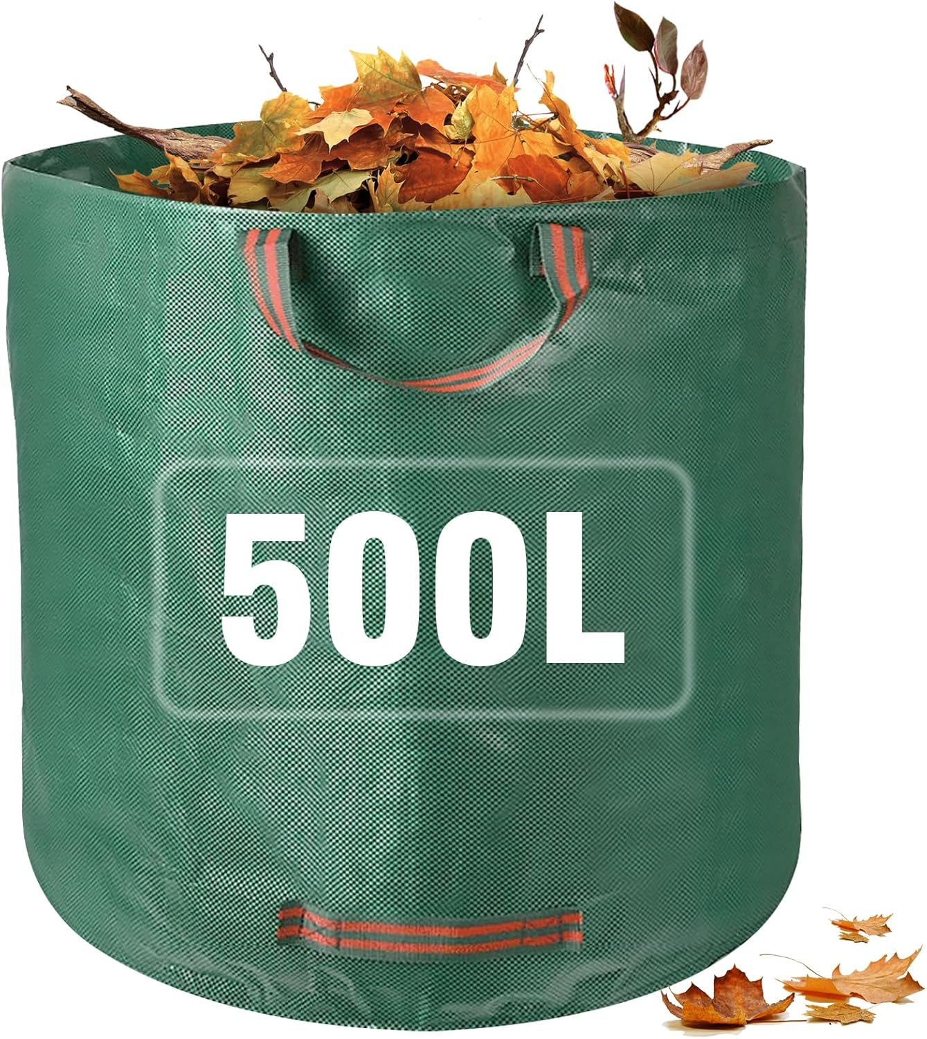 Garden Waste Bags Heavy Duty Reusable Garden Bags with Handles, 500L Large Garden Refuse Rubbish Sacks Green for Yard Debris Grass Cuttings Garbage Leaves Collection, Gardening Supplies image number 3
