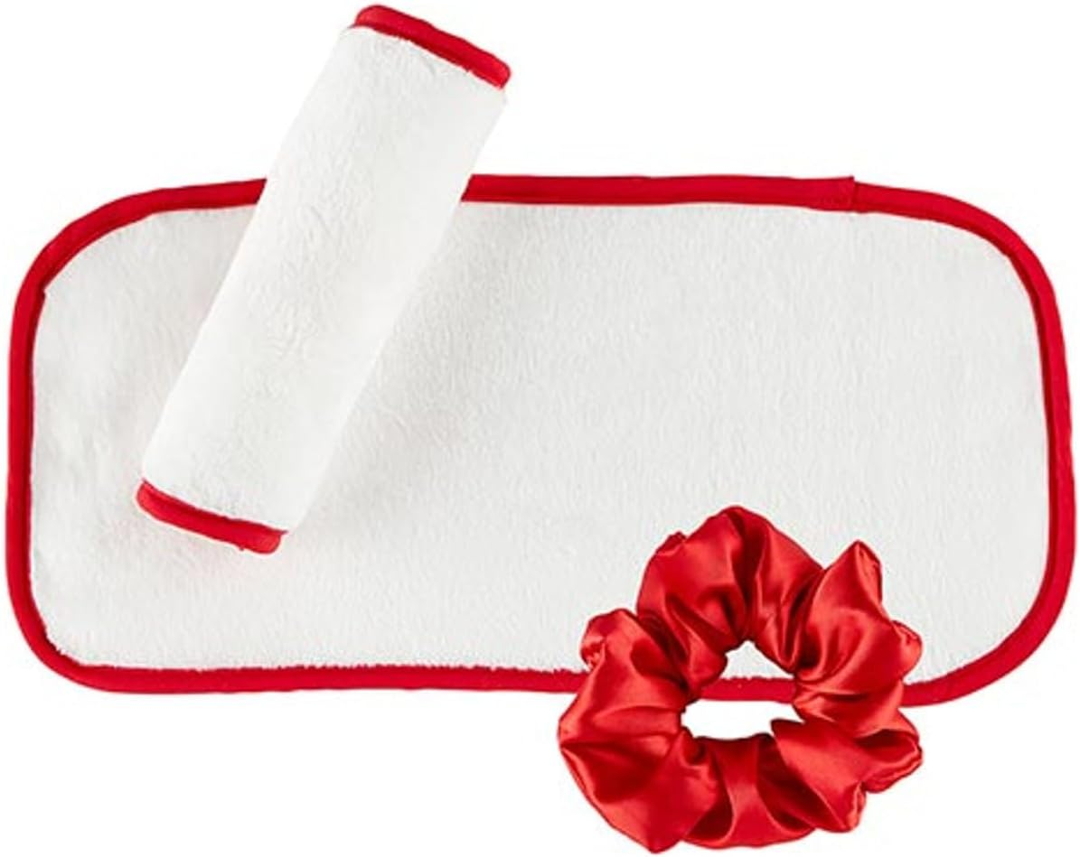 Bella Sleep + Spa Reusable Makeup Remover Facial Cloths and Scrunchie Facial Care Set, 3-Piece, Lilac Ash image number 6