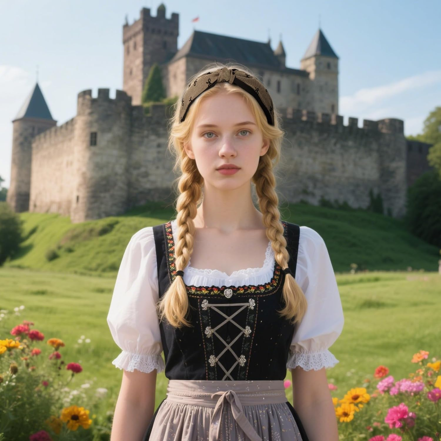 Bumlofa 4 Pieces Bows Print Knot Headbands Women'S Set, Retro Motif Design for Headbands, Girls, Headband Wide with Everyday Use image number 5