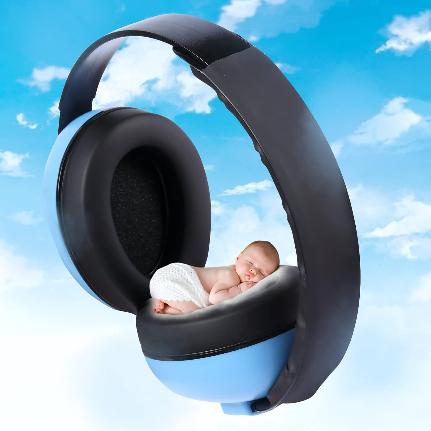 2 Packs Baby Noise Canceling Headphones, Baby Ear Protection Earmuffs Infant Hearing Protection Ear Muffs for Babies, Infants, Toddlers and Newborns Age 0-2+ Years (Blue & Pink) image number 5