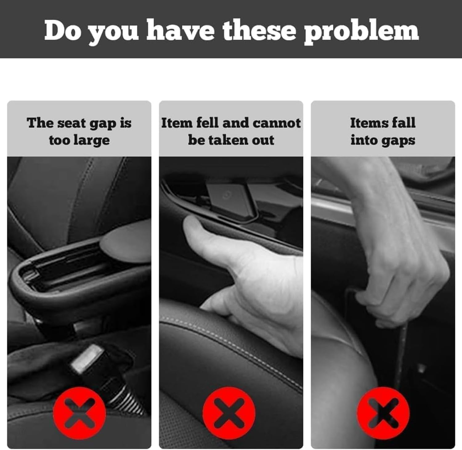 Car Seat Gap Filler Organizer, Car Gap Filler Organizer, Car Side Seat Gap Filler, Vehicle-Mounted Gap Leak-Proof Filling Strip, Universal Car Seat Gap Filler for Car SUV Truck (Black, 1 Pair) image number 4