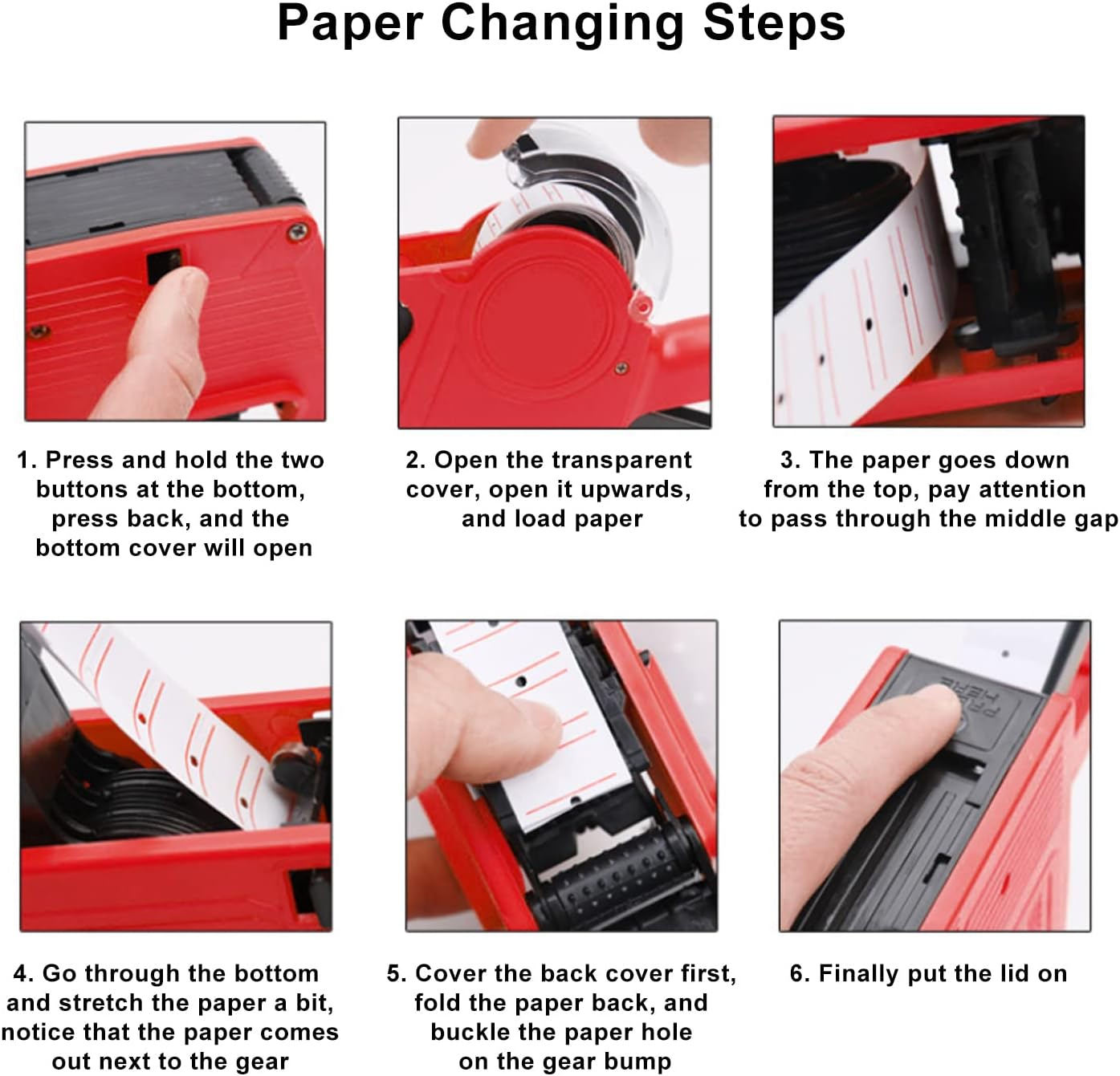 MX5500 8 Digits Price Tag Gun, Compact 1 Line Pricing Gun Numerical Tag Gun, Label Maker Pricing Label Gun Kit for Grocery Store, Store Marking, Warehouse, Retail & Office (Red) image number 3