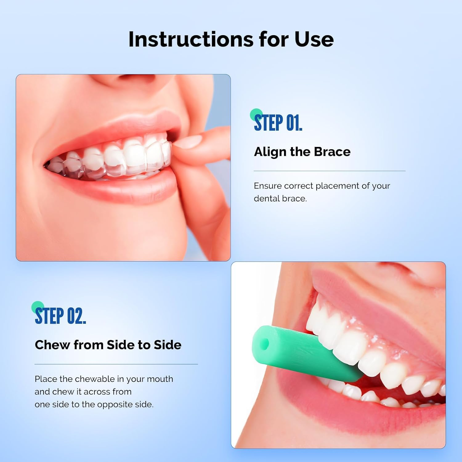 24 Pcs Aligner Chewies, Silicone Orthodontic Chewers, Reusable Orthodontic Chewers for Aligning Trays (6 Colors) image number 5