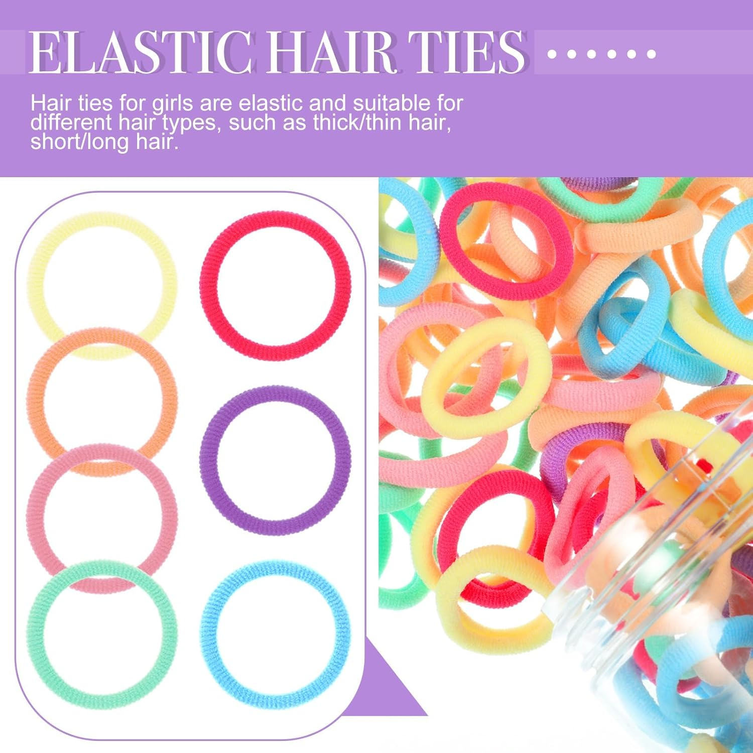 150 Pack Hair Ties for Little Girls, Toddler Baby Hair Ties Soft Hair Ties No Damage Small Seamless Hair Bands Elastic Ponytail Holders Hair Accessories for Toddlers Girls image number 6