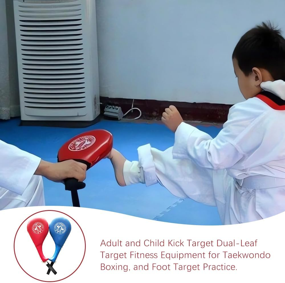 2 Pack Taekwondo Kick Pads, Durable Striking Pad, Target TKD Kicking Pad Practice Double Face Kick, Martial Arts Strike Targets for Kickboxing and Karate Training (Red+Blue) image number 1