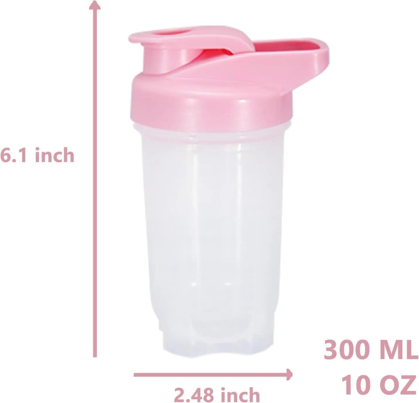 Protein Shaker Bottle, 300 Ml Capacity, BPA Free, Eco-Friendly, Durable, Whisk Balls Included, Ideal for Gym - Compatible with Popular Models, Ermaoo (2-Pack) - Blue,Pink image number 2